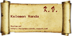 Kelemen Vanda névjegykártya